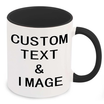 Custom Minimalist Photo Coffee Mug with Personalized Logo or Name