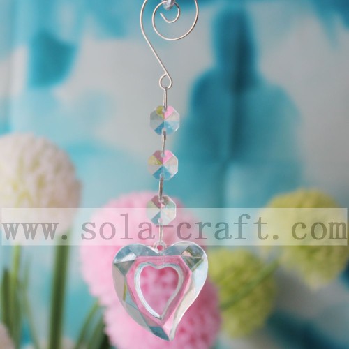 Newest Romantic 10*44*46MM Transparent Heart Shape Chandelier Pendant Luxury Crystal Acrylic Prisms