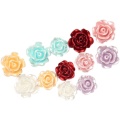 Coloridos encantos de rosas de resina flor artificial DIY artesanía pendiente hecho a mano fabricación de joyas adorno de boda para fiestas en casa