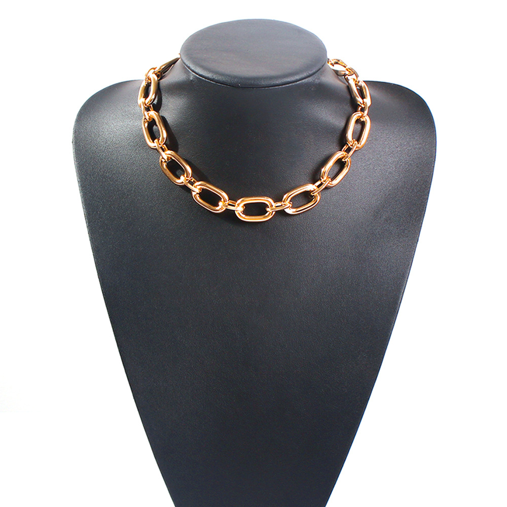 2021 Hot selling women punk fashion gold plated layered chains necklaces accessories jewelry