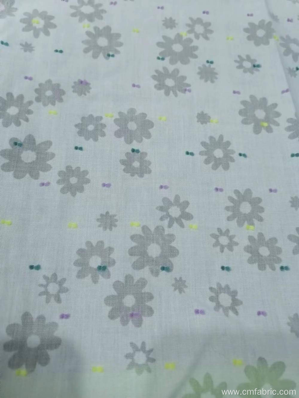 Cotton Polyester Burnout woven fabric for Dress Blouse