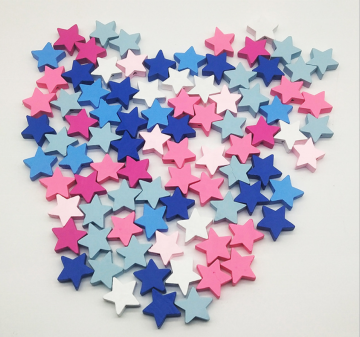 Multicolor star-shaped natural wood beads solid wood beads