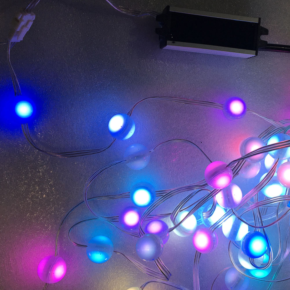 IP65 fargerik RGB Pixel Ball String Lighting