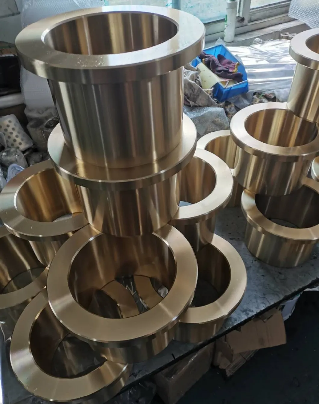 Oil Bearing CNC Machining Brass Copper Bushing Flange