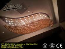 wave K9 crystal chandelier with led light sourse