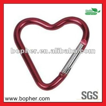 custom lovely heart shaped carabiner