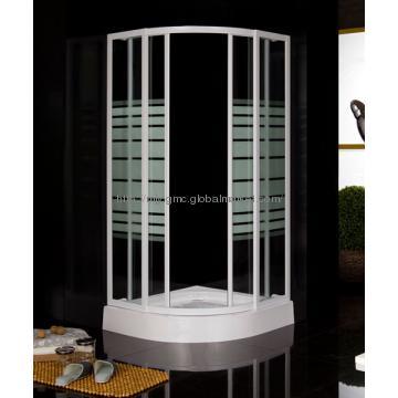 Bathroom round shower  enclosure with serigraph glass