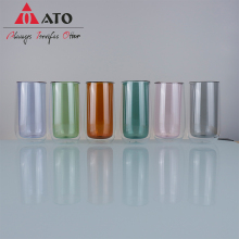 Double-walled Glass Cup Round Shape Colored Cup