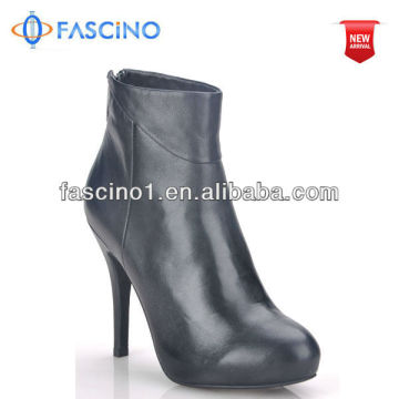 Black Leather Women Half Dress Boot