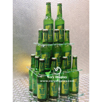 Customized acrylic bottle pyramid display stand