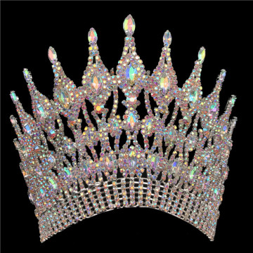 Contour band AB stone pageant crowns