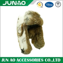 Rabbit fur hat with customized pattern