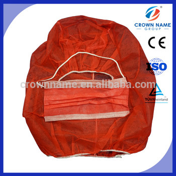 red pp nonwoven face mask hood