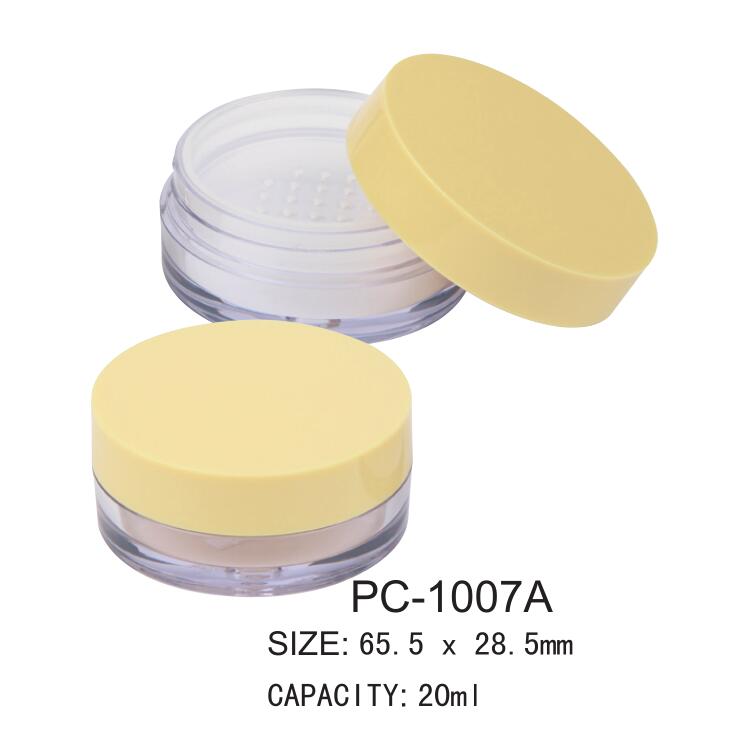 20ml Round Plastic Cosmetic Loose Powder Jar PC-1007A