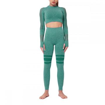 Héich Taille Gym Mesh Leggings Suit