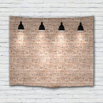 Light Brick Tapestry Wall Hanging Retro Yellow Stone Wall Tapestry for Livingroom Bedroom Dorm Home Decor