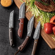 Wholesale Steak Knife with Leather Sheath for Outdoor BBQ and Camping