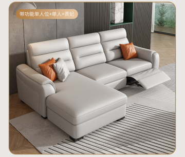 Italian Leather Adjustable Modern Electric Reclining Sofa Bed L Shape Sleeper Sofabed
