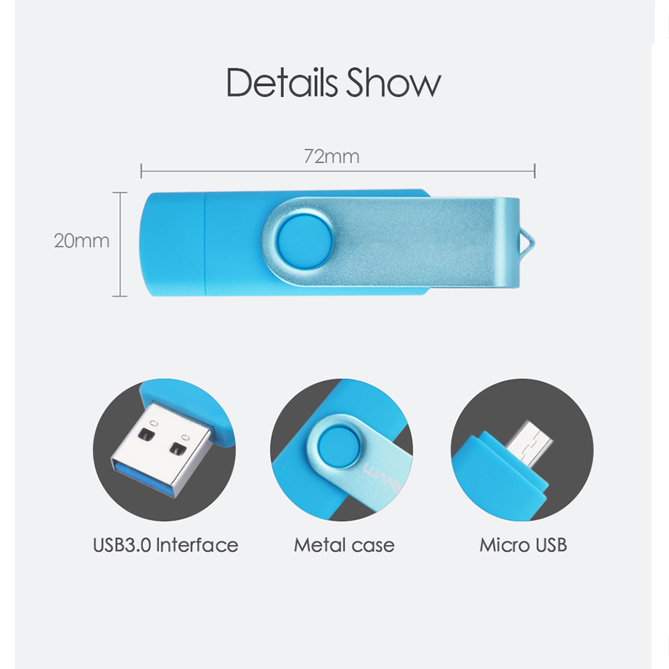 Swivel OTG USB Flash Drive 2 في 1