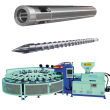 Screw barrel for fully automatic rotary plastic shoe injection molding machine