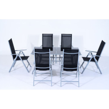 Sling Outdoor Furniture Garden Set with Stackable Chairs