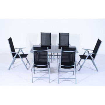 Sling Outdoor Furniture Garden Set with Stackable Chairs