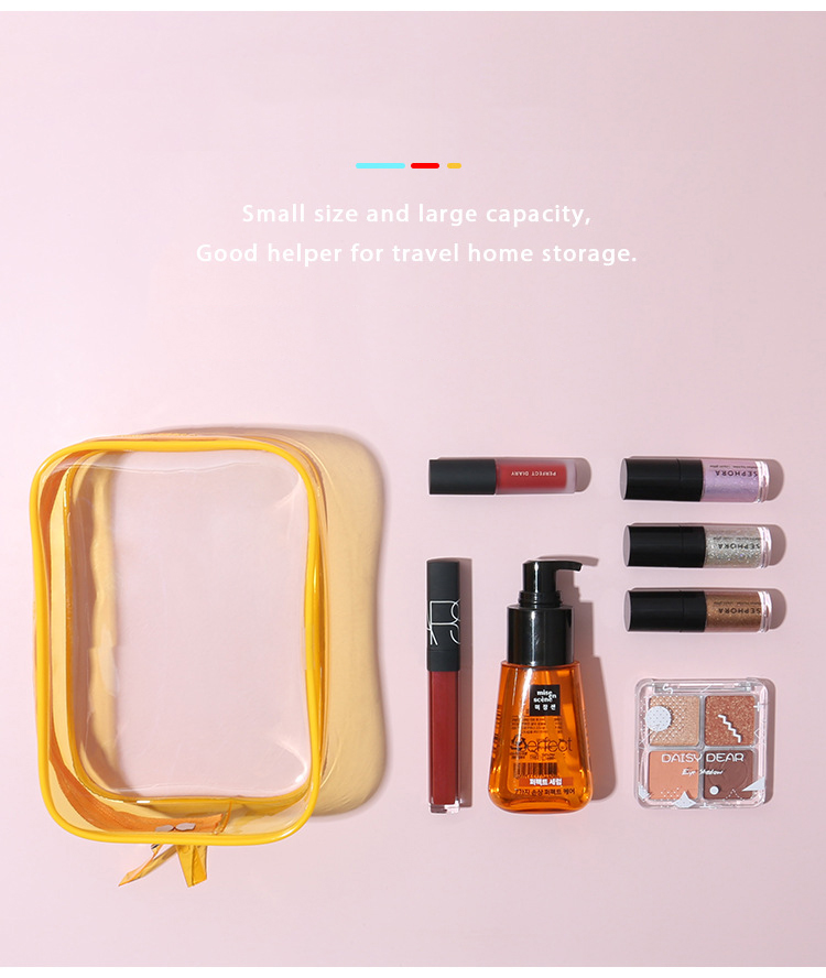 Custom Logo Waterproof Transparent PVC Zip Bag Make Up Gift Travel Pink Toiletry Bag Fashion Clear Plastic Cosmetic Makeup Bags
