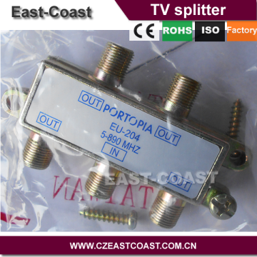 4way coaxial Coax Splitter TV signal satellite splitter 5-890MHZ
