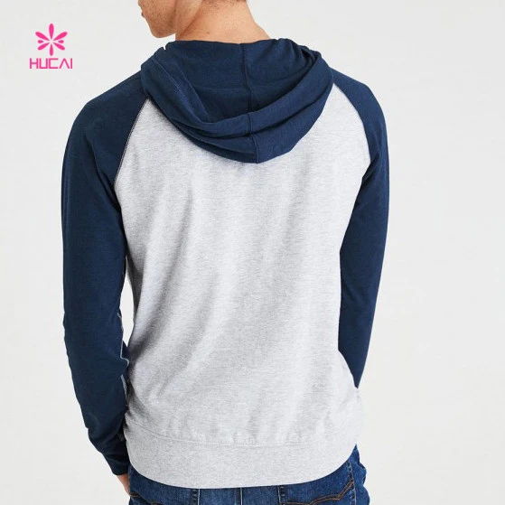 Color-Blocked Activewear Wholesale Cotton Men Custom Hoodies