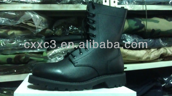 Black Leather Military Boots
