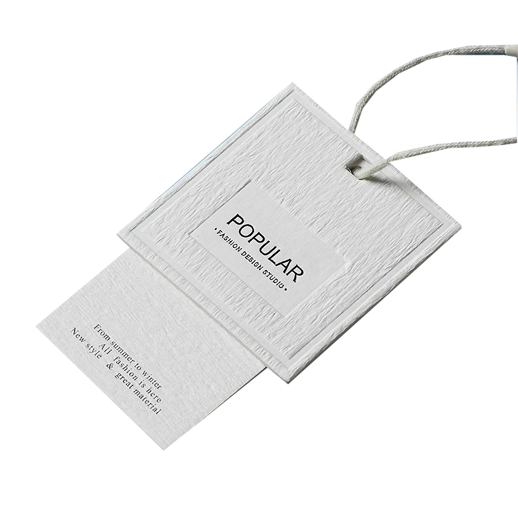 Factory Custom Natural Paper Clothing Hangtags with Swing