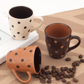 Customized logo with stoneware coffee earthenware clay mugs