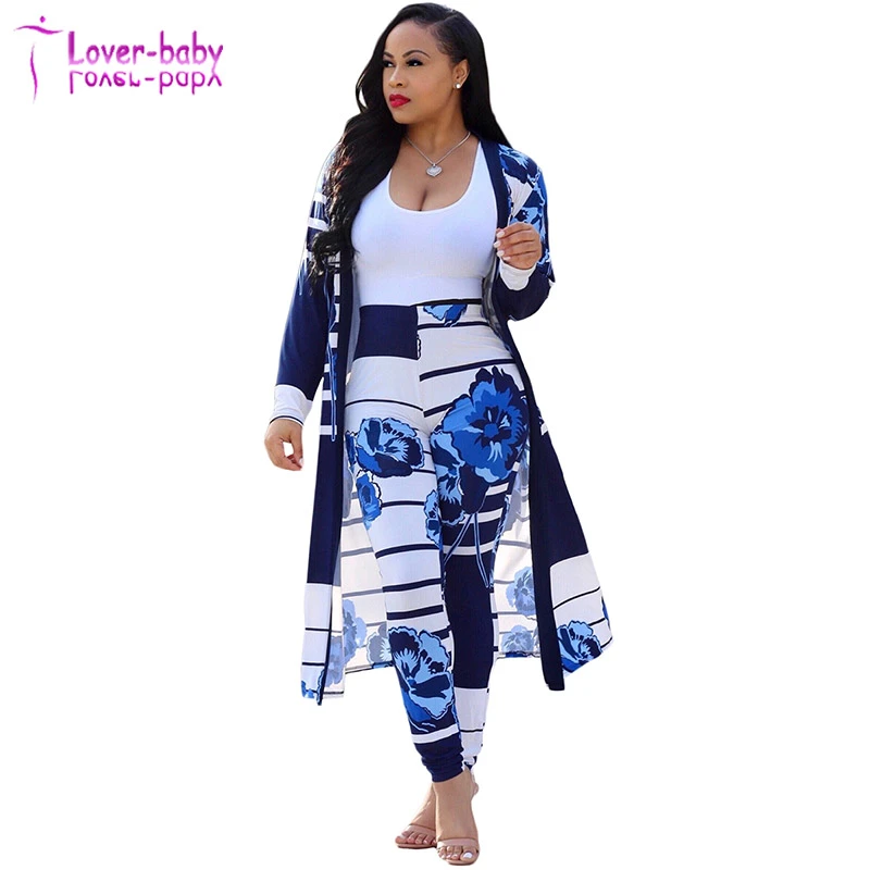 Newest Plus Size Women's Sexy Print Cloak and Pants