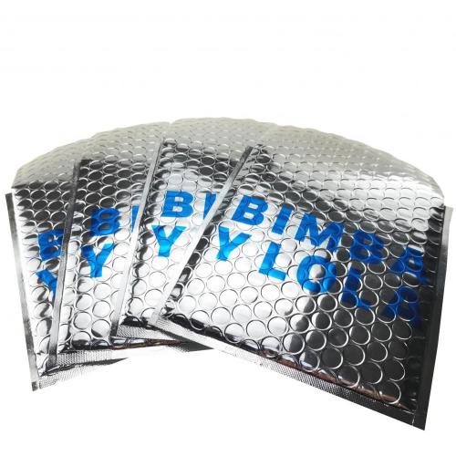 Light silver metallic bubble mailers