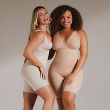 Plus Size Custom Design Compression Bodysuit with High Waist Thong Shapewear