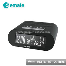 Digital radio alarm clock+atomic time clock+ alarm clock+ temperature gauge+