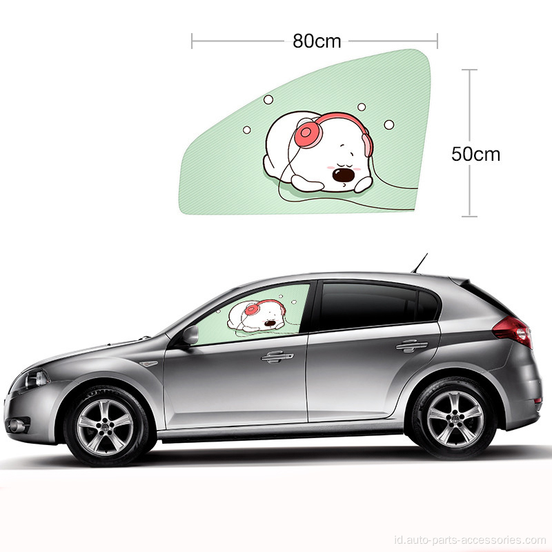 Kartun jendela samping mobil dicetak tirai mobil magnetik