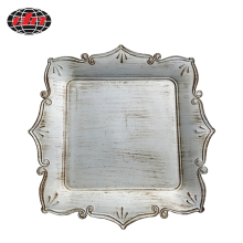 Square Flower Side Plastic Charger Plate