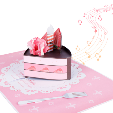 Birthday Cake Pop-up Card Strawberry with Light