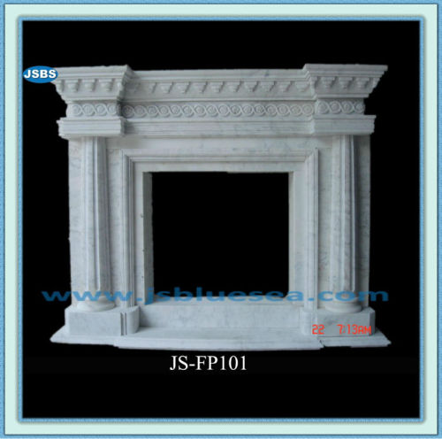 Carved Marble Pillar Fireplace Design Made In China