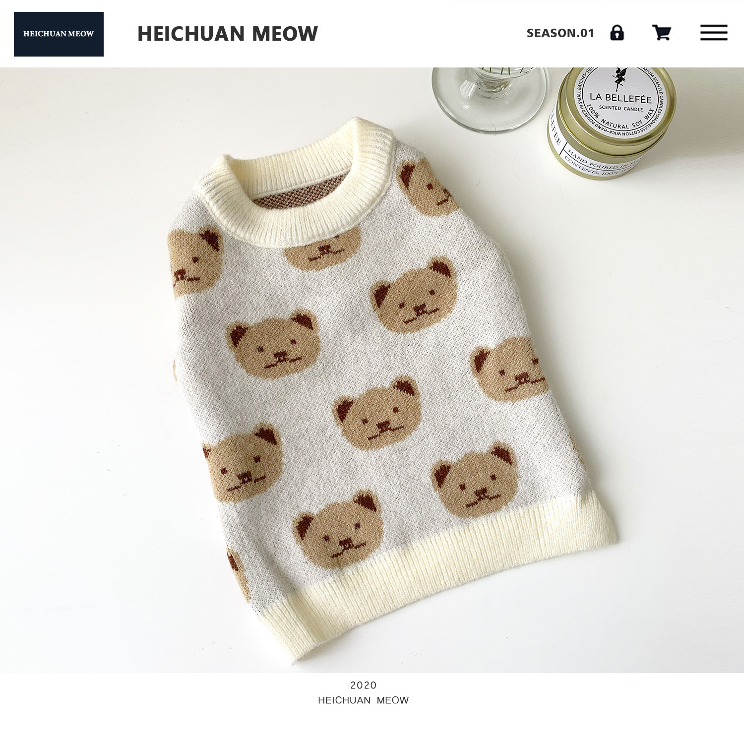Autumn Korean Style Bear Print Dog cute Sweaters