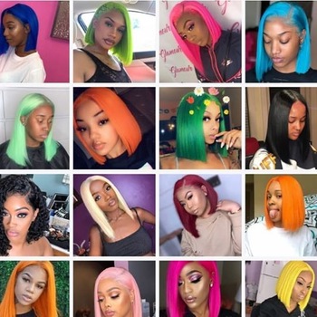 Cheap Wholesale Short Bob Wigs Human Hair ,Bob Style Top Quality Brazilian Human Hair Lace Front Wig For Black Women