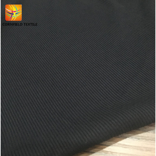 Producto regular tejido de canalé teñido de negro para ropa