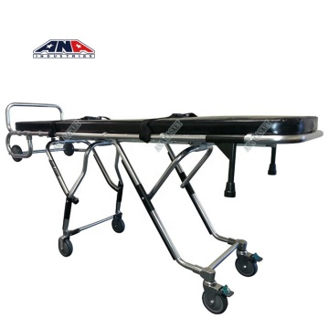 ANA Funeral Factory Direct Sale Adjustable Aluminum One Man Mortuary Cot Funeral Stretcher Trolley