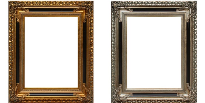 European Baroque Style Gold/Silver Classical Large Painting Frames