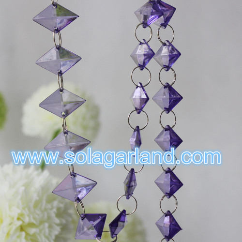 8.5 * 20 * 30 MM w kształcie diamentu akrylowe kryształowe koraliki Garland Wedding Home Party Decoration