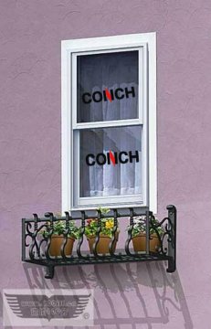 european style conch pvc extrude profile window in guangzhou