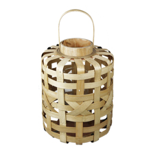 Large wide bamboo weaving storm lantern