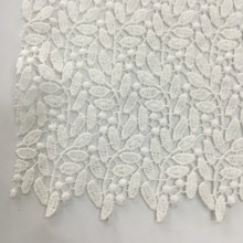 White Poly Milky Yarn Chemical Lace Embroidery Fabric