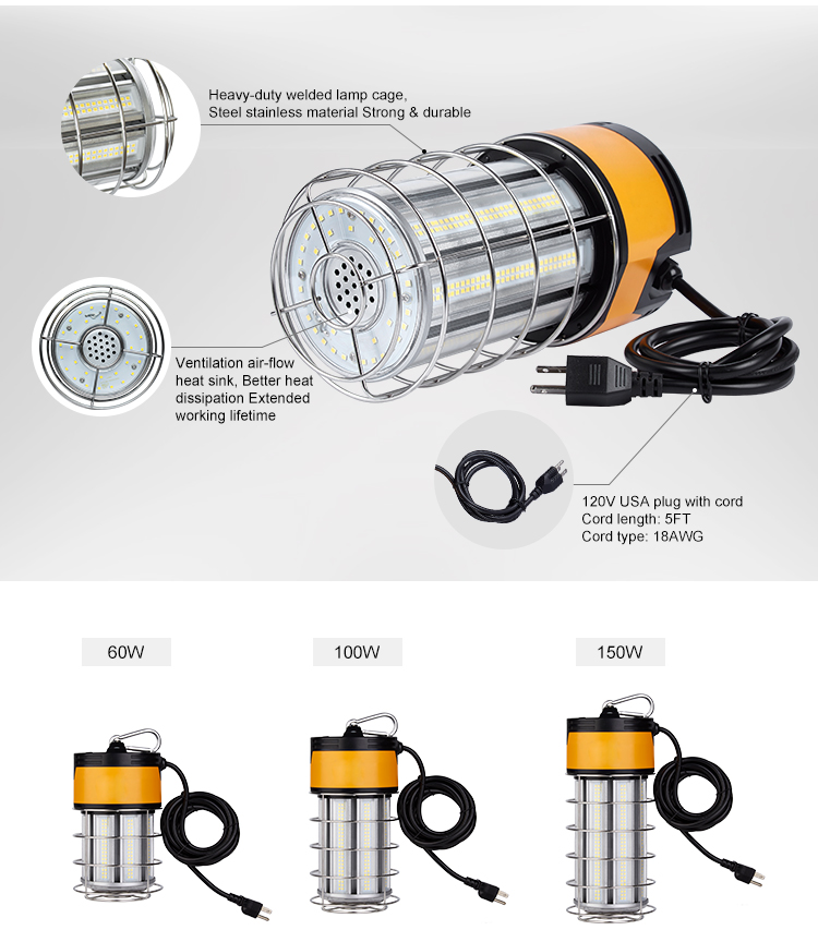 Romanso Hot Selling LED Temporary Light 60W 100W 150W Contruction Area Light IP65 Waterproof 5 Years Warranty LED Work Light